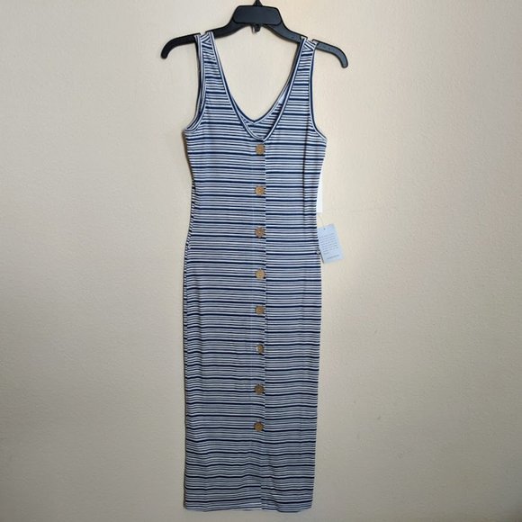 NSR Dresses & Skirts - NSR Sophie Stripe Button Up Midi Dress S